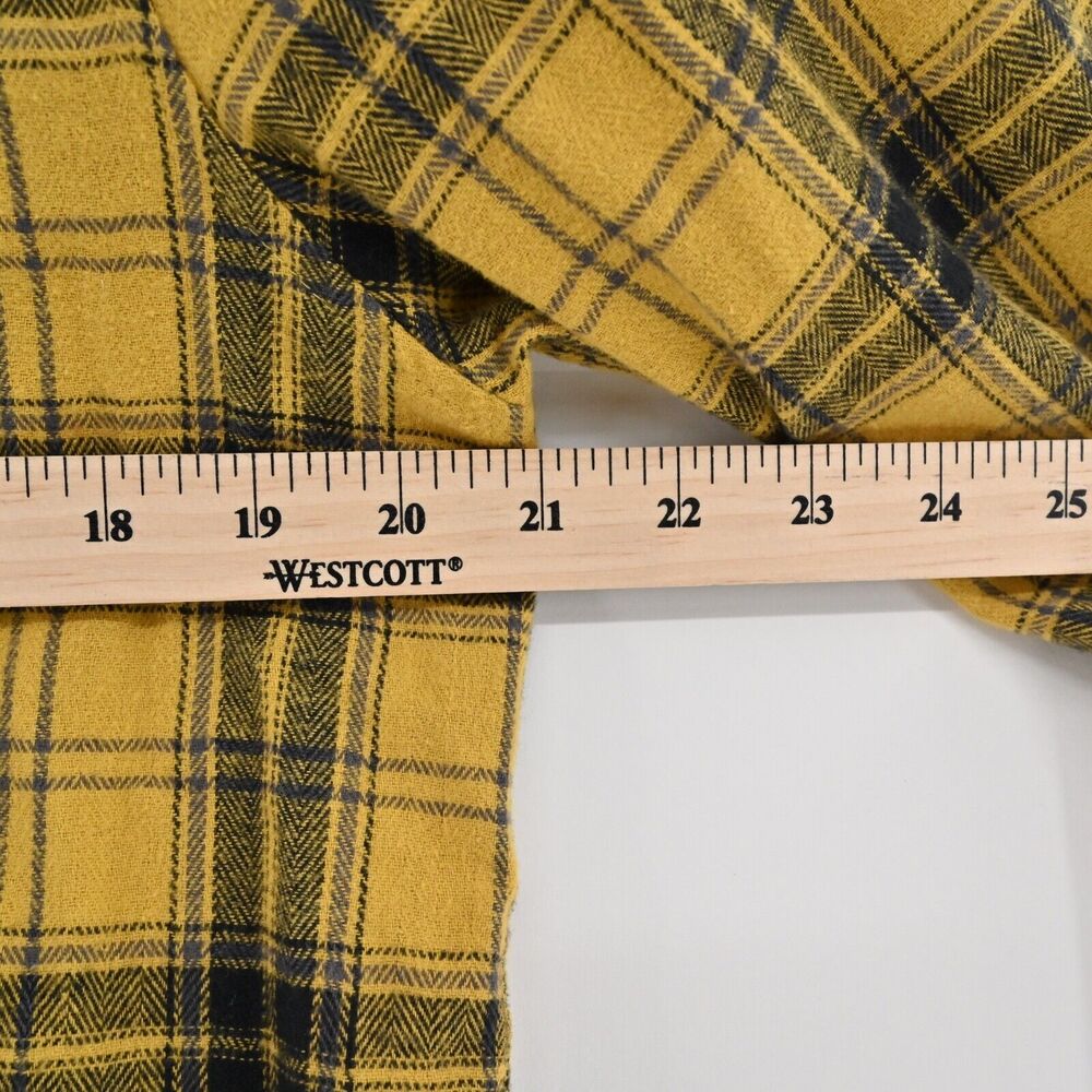 DISNEY Top‎ Womens Size XS Yellow Plaid Mickey Mouse Graphic 100% Cotton Flannel - Picture 12 of 13